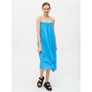 urban outfitters urban renewal eco linen blend smocked maxi dress